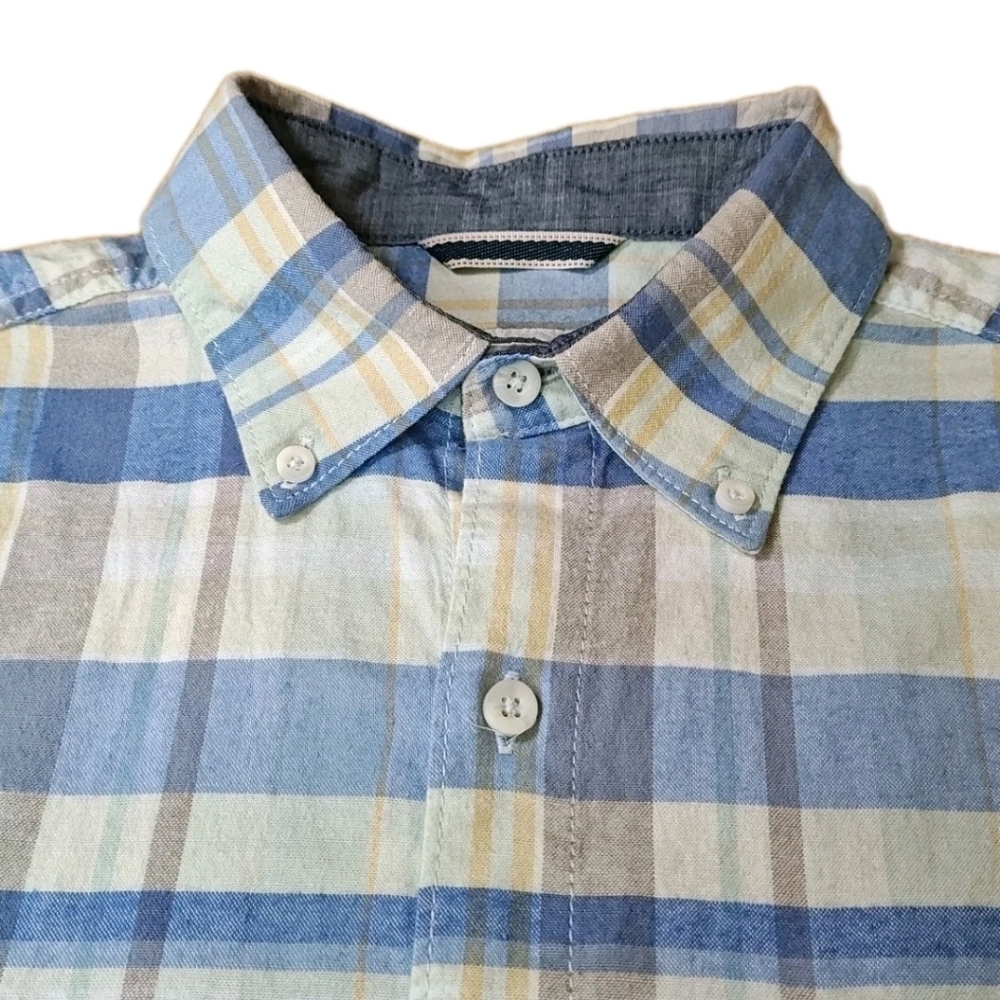 Tommy Bahama Flannel Shirt Men Small Blue Plaid Button Down Preppy Coastal - Picture 5 of 13